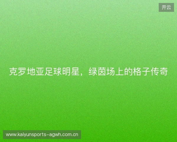 克罗地亚足球明星,绿茵场上的格子传奇 克罗地亚足球明星,绿茵场上的格子传奇